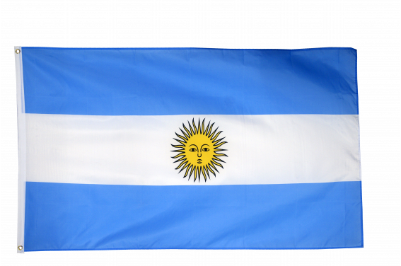 Bandiera Argentina 90 X 150 Cm: Alta Qualità, Con 2 Occhielli Metallici, Cucitura Di Rinforzo, Colori Brillanti