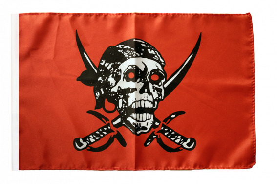 Comprare una bandiera di Pirata su un panno rosso a prezzo conveniente -  flaggenfritze.de