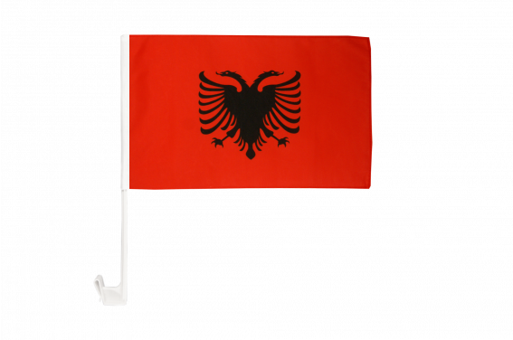 Albania selezionata sulla mappa con bandiera isometrica dell'Albania