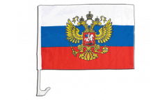 Bandiera per auto Russia con stemma - 30 x 40 cm