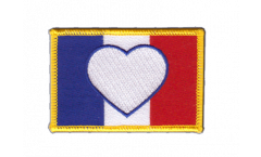 Applicazione Bandiera cuore Francia - 8 x 6 cm