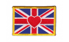 Applicazione Bandiera cuore Regno Unito - 8 x 6 cm