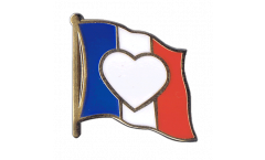 Spilla Bandiera cuore Francia - 2 x 2 cm