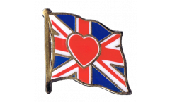 Spilla Bandiera cuore Regno Unito - 2 x 2 cm