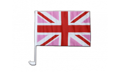Bandiera per auto Regno Unito Union Jack Pink - 30 x 40 cm