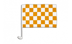 Bandiera per auto a quadri gialli-bianchi - 30 x 40 cm