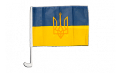 Bandiera per auto Ucraina con stemmi - 30 x 40 cm