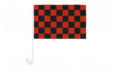 Bandiera per auto a quadri rossi-neri - 30 x 40 cm