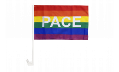 Bandiera per auto Arcobaleno con PACE - 30 x 40 cm