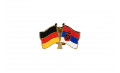 Spilla dell'amicizia Germania - Serbia con stemmi - 22 mm
