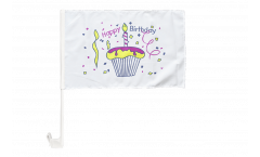 Bandiera per auto Happy Birthday torta - 30 x 40 cm