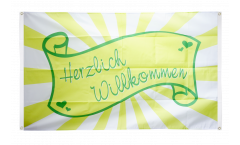 Bandiera da balcone Herzlich Willkommen 2 - 90 x 150 cm