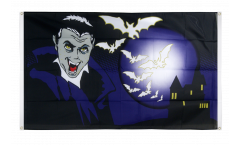 Bandiera da balcone Halloween Vampiro e pipistrelli - 90 x 150 cm