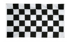 Bandiera da balcone a quadri bianchi-neri - 90 x 150 cm