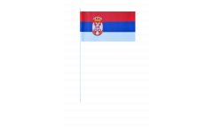 Bandiera di Carta Serbia con stemmi - 12 x 24 cm