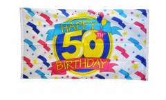 Bandiera da balcone Happy Birthday 50 - 90 x 150 cm