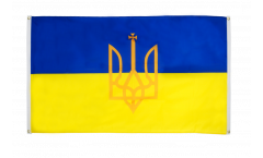 Bandiera da balcone Ucraina con stemmi - 90 x 150 cm