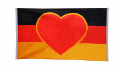 Bandiera da balcone Bandiera cuore Germania - 90 x 150 cm