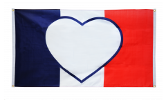 Bandiera da balcone Bandiera cuore Francia - 90 x 150 cm
