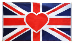 Bandiera da balcone Bandiera cuore Regno Unito - 90 x 150 cm