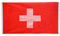 Bandiera da balcone Bandiera cuore Svizzera - 90 x 150 cm