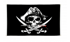 Bandiera da balcone Pirata con sciabola sanguinante - 90 x 150 cm