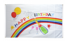 Bandiera da balcone Happy Birthday - 90 x 150 cm