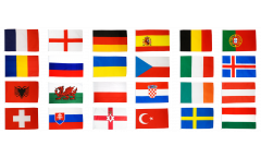 Calcio 2016 set di bandiere - 90 x 150 cm