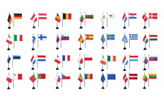 Set di Bandiere da tavolo 28 stati dell'Unione Europea EU - 10 x 15 cm