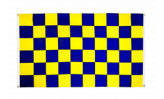 Bandiera da balcone a quadri blu-gialli - 90 x 150 cm