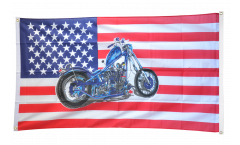 Bandiera da balcone USA con moto senza aquila - 90 x 150 cm