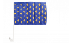 Bandiera per auto Francia stemma giglio, blu - 30 x 40 cm