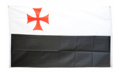 Bandiera da balcone Croce Templare nero-bianco - 90 x 150 cm