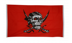 Bandiera da balcone Pirata su un panno rosso - 90 x 150 cm