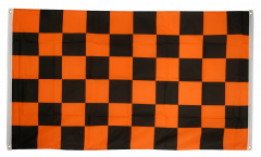 Bandiera da balcone a quadri neri-arancione - 90 x 150 cm