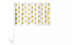 Bandiera per auto Francia stemma giglio, bianca - 30 x 40 cm