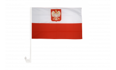 Bandiera per auto Polonia con aquila - 30 x 40 cm