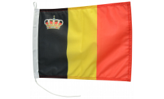 Bandiera da barca Belgio con corona - 30 x 40 cm