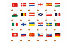 Set di Bandiere da tavolo Calcio 2021 - 15 x 22 cm