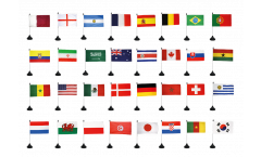 Set di Bandiere da tavolo Calcio 2022 - 10 x 15 cm