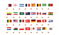 Set di Bandiere da tavolo Calcio 2022 - 15 x 22 cm