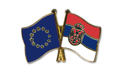 Spilla dell'amicizia Europa - Serbia con stemmi - 22 mm