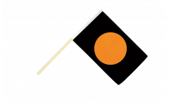Bandiera da asta Nera con cerchio arancio - 60 x 90 cm