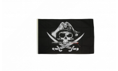 Bandiera Pirata con sciabola sanguinante con orlo