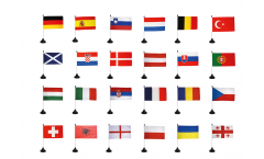 Set di Bandiere da tavolo Calcio 2024 - 10 x 15 cm