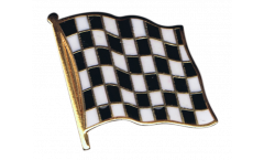 Spilla Bandiera a quadri bianchi-neri - 2 x 2 cm