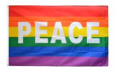 Bandiera Arcobaleno con PEACE - 90 x 150 cm
