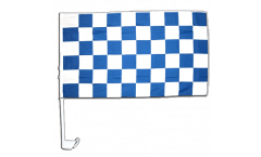 Bandiera per auto a quadri blu-bianchi - 30 x 40 cm