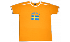 T-Shirt Svezia, arancione-bianca, taglia XL, Soccer-T