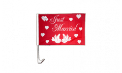 Bandiera per auto Just Married - 30 x 40 cm